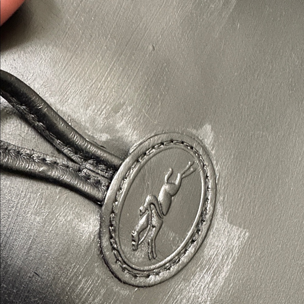 Authentic Longchamp black leather tote bag with silver hardware - Picture 15 of 16